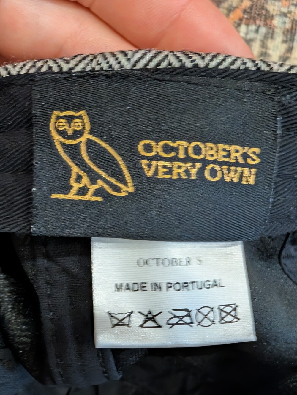 OVO 100% Wool Herringbone Tweed Baseball Cap Hat - Picture 9 of 12